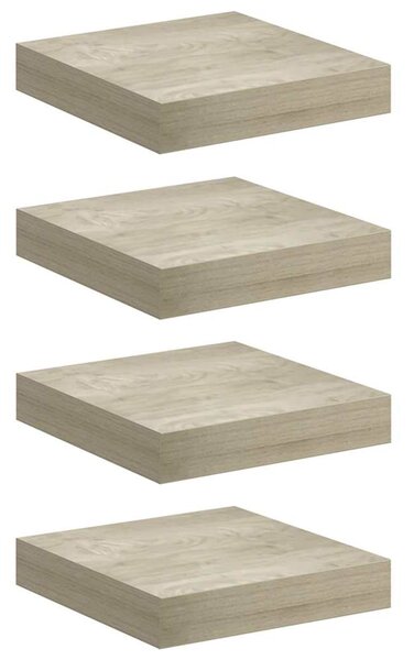 Plovoucí nástěnné police 4 ks dub 23 x 23,5 x 3,8 cm MDF 323867