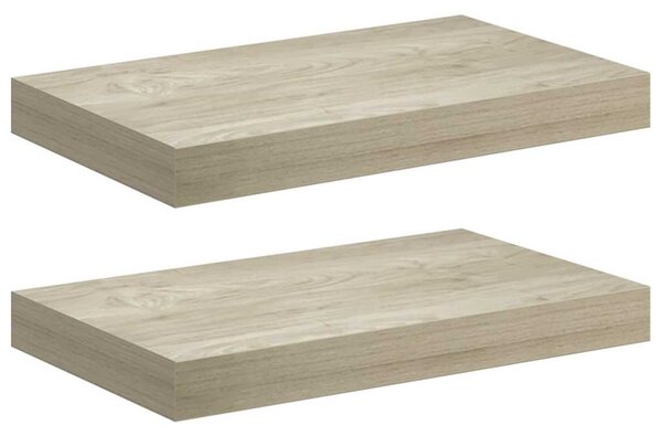 Plovoucí nástěnné police 2 ks dub 40 x 23,5 x 3,8 cm MDF 323869