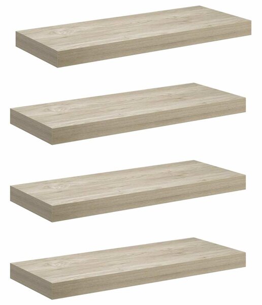 Plovoucí nástěnné police 4 ks dub 60 x 23,5 x 3,8 cm MDF 323876