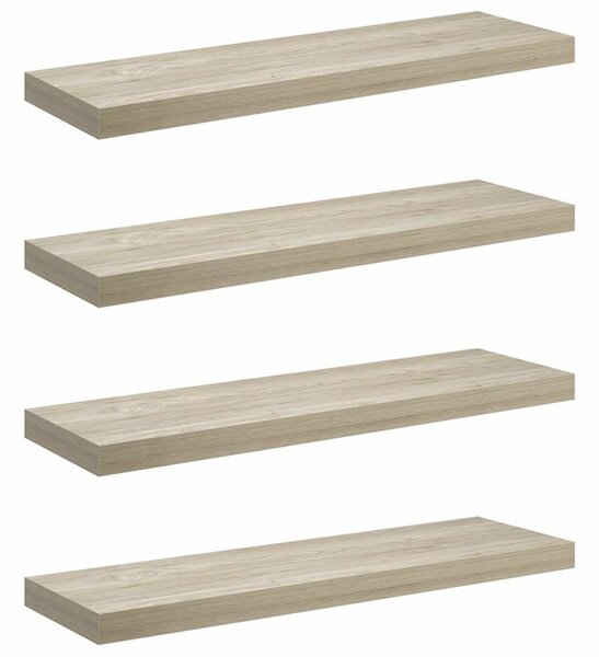 Plovoucí nástěnné police 4 ks dub 80 x 23,5 x 3,8 cm MDF 323879