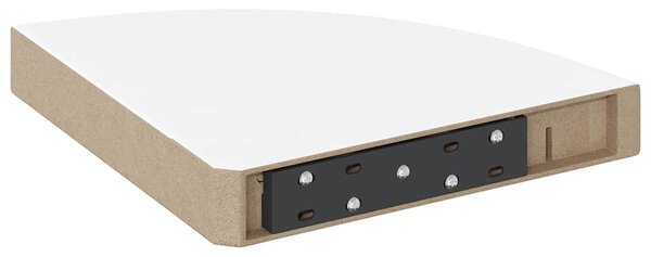 Plovoucí rohová police s vysokým leskem bílá 25x25x3,8 cm MDF 323886