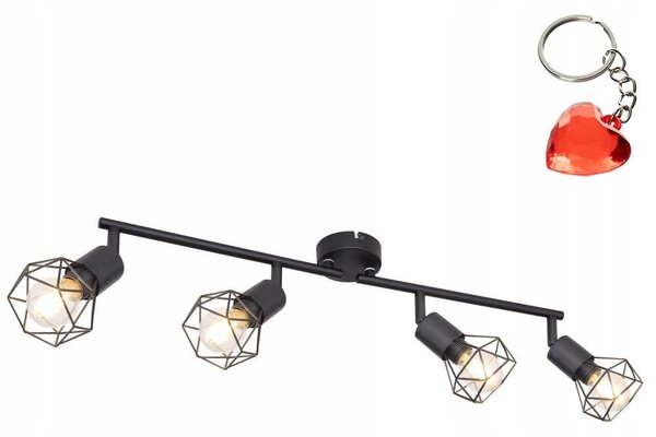 Stropní bodové svítidlo Xara I 4bodové černé polohovatelné Globo Lighting