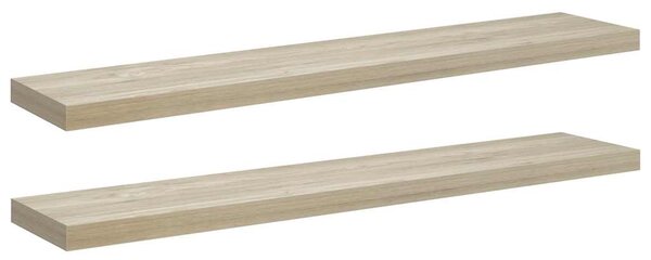 Plovoucí nástěnné police 2 ks dub 120 x 23,5 x 3,8 cm MDF 323884