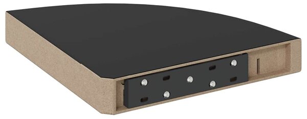 Plovoucí rohová police černá vysoký lesk 25 x 25 x 3,8 cm MDF 323889