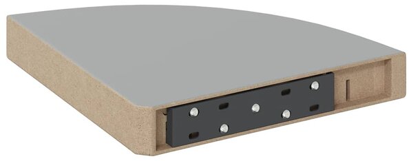 Plovoucí rohová police šedá vysoký lesk 25 x 25 x 3,8 cm MDF 323892