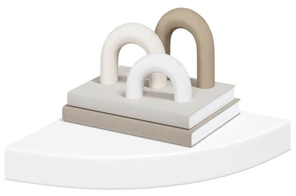 Plovoucí rohová police bílá 25 x 25 x 3,8 cm MDF 323895