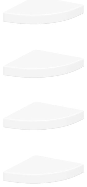 Plovoucí rohové police 4 ks bílé 25 x 25 x 3,8 cm MDF 323897