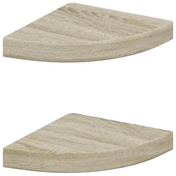 Plovoucí rohové police 2 ks dub 25 x 25 x 3,8 cm MDF 323905