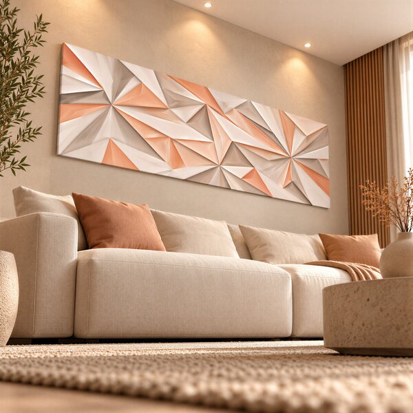 Abstraktní obraz na plátně - Krystalické prolnutí FeelHappy.cz Rozměr obrazu (Šířka x Výška): 120 x 40 cm