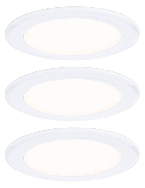 P 93115 LED vestavná nábytková svítidla 3ks sada kruhové 65mm 3x2,5W 230/12V 3000K bílá - PAULMANN