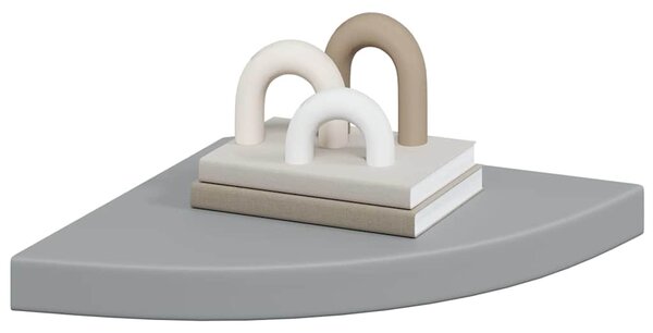 Plovoucí rohové police 4 ks šedé 35 x 35 x 3,8 cm MDF 323924
