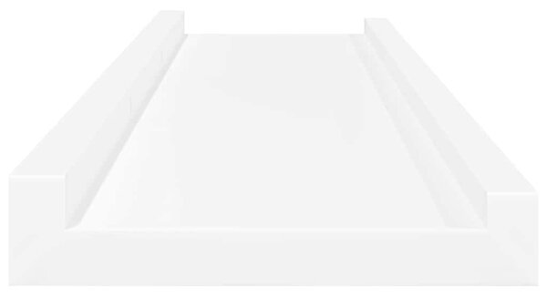 Poličky na zarámované obrázky 2 ks bílé 80 x 9 x 3 cm MDF 323930