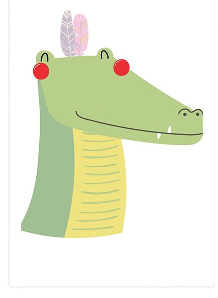 Plakát roztomilý krokodýl s peříčky