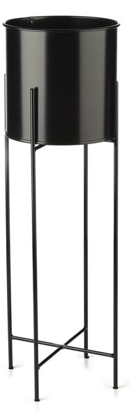 KOVOVÝ KVĚTINÁČ SE STOJÁNEM DARK 75X21 CM ČERNÁ