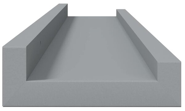 Poličky na zarámované obrázky 2 ks šedé 60 x 9 x 3 cm MDF 323935