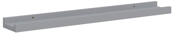 Poličky na zarámované obrázky 2 ks šedé 60 x 9 x 3 cm MDF 323935