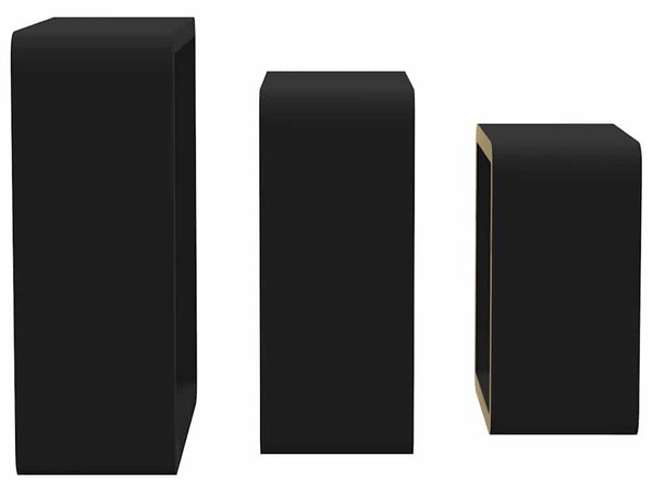 Nástěnné police kostky 3 ks černé MDF 323953