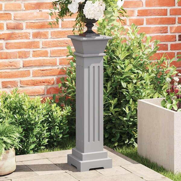 Stojan na květiny klasický čtvercový sloup šedý 17x17x66 cm MDF 323969