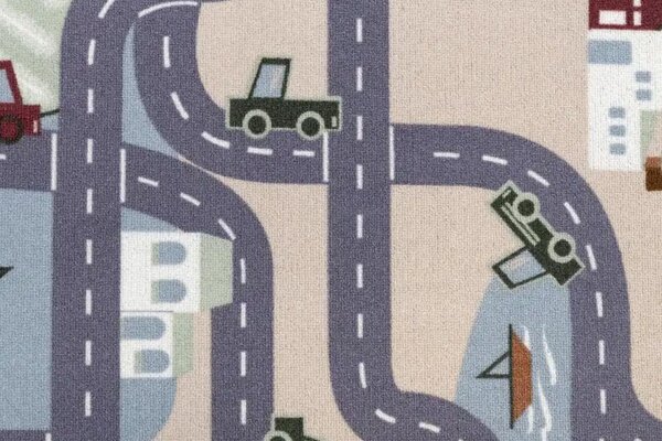 Vopi, Dětský metrážový koberec Scanroad 39 - neúčtujeme odřezky z role, na míru, šíře 2m,3m,4m, vícebarevná, filc, dětský pokoj