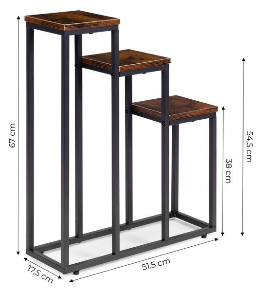 MODERNHOME Stojan na květiny EVELIN 67x51,5 cm hnědý/černý
