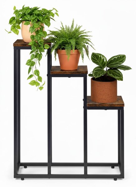MODERNHOME Stojan na květiny EVELIN 67x51,5 cm hnědý/černý