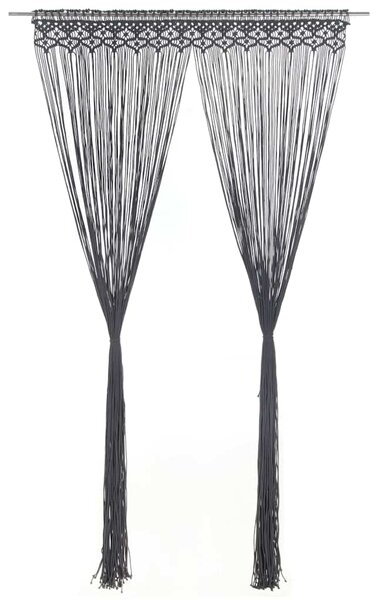 Macramé závěs antracitový 140 x 240 cm bavlna 323993