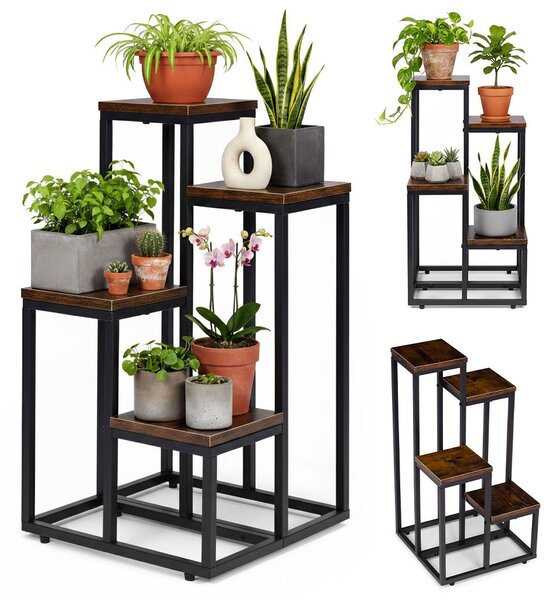 MODERNHOME Stojan na květiny EVELIN II 67x35 cm hnědý/černý
