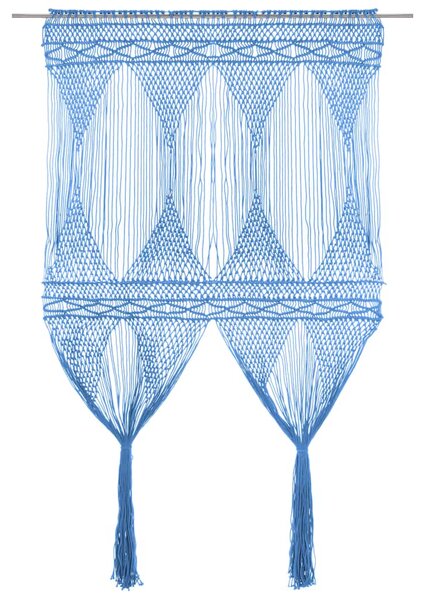 Macramé závěs modrý 140 x 240 cm bavlna 323990