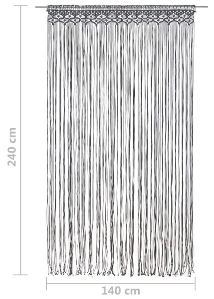 Macramé závěs antracitový 140 x 240 cm bavlna 323993