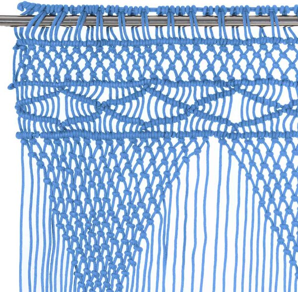 Macramé závěs modrý 140 x 240 cm bavlna 323990