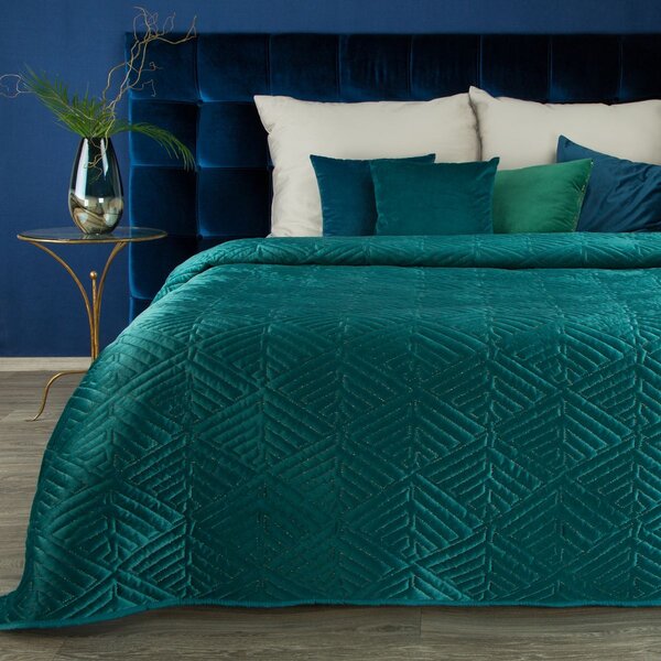 Luxusní přehoz na postel DENIS tyrkysová 220x240 cm Mybesthome