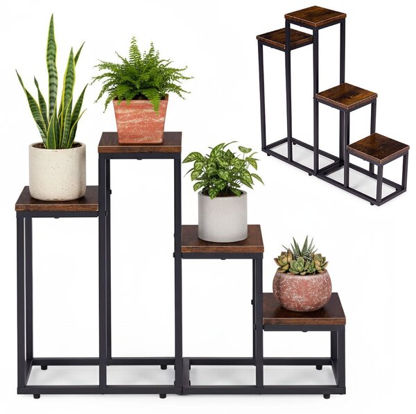 MODERNHOME Stojan na květiny EVELIN 67x69 cm hnědý/černý