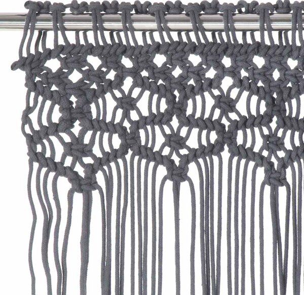 Macramé závěs antracitový 140 x 240 cm bavlna 323993