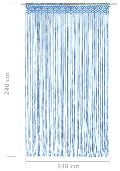 Macramé závěs modrý 140 x 240 cm bavlna 323987