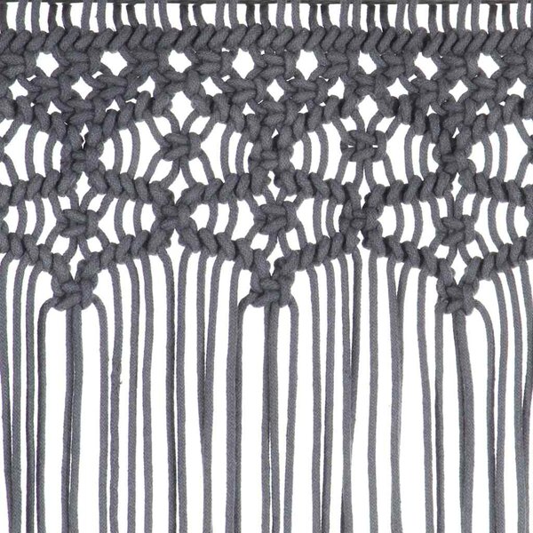Macramé závěs antracitový 140 x 240 cm bavlna 323993