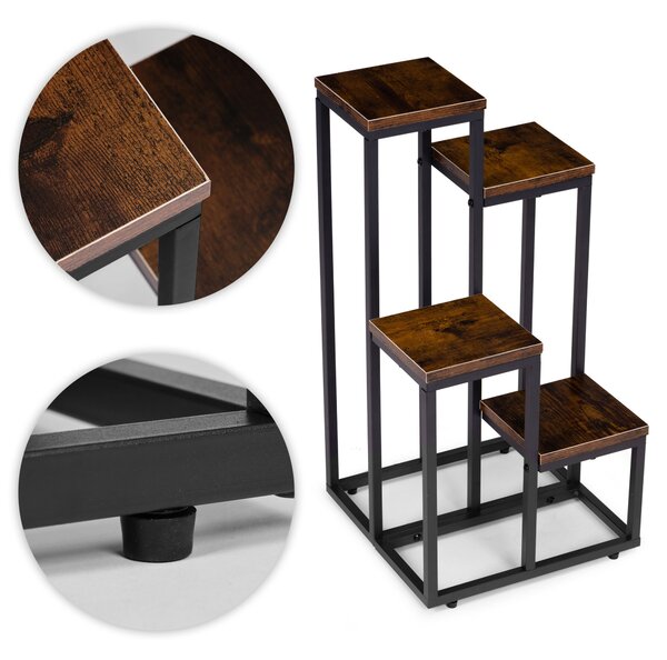 MODERNHOME Stojan na květiny EVELIN II 67x35 cm hnědý/černý