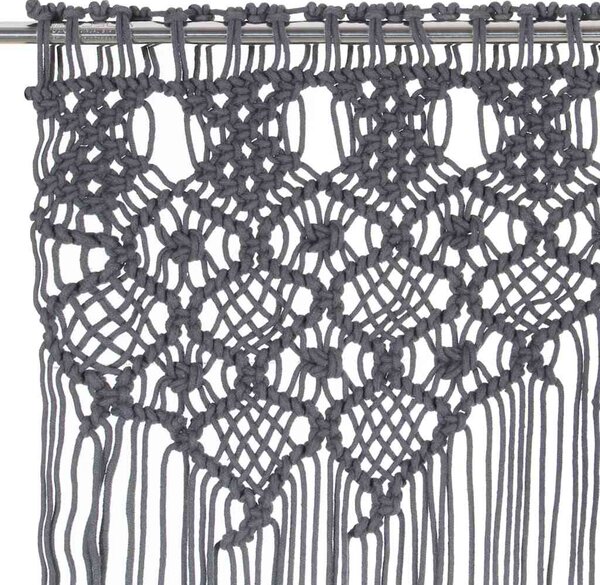 Macramé závěs antracitový 140 x 240 cm bavlna 323995