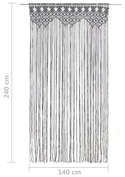 Macramé závěs antracitový 140 x 240 cm bavlna 323995