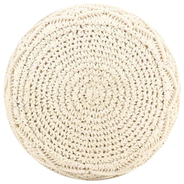 Ručně vyrobený sedací puf macramé 45 x 30 cm bavlna 324001