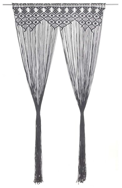 Macramé závěs antracitový 140 x 240 cm bavlna 323995