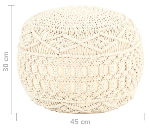 Ručně vyrobený sedací puf macramé 45 x 30 cm bavlna 324001