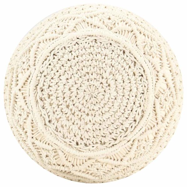 Ručně vyrobený sedací puf macramé 45 x 30 cm bavlna 324001