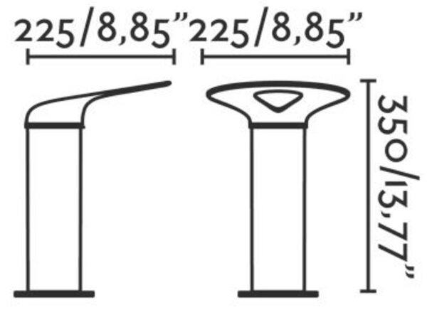 FARO LOTUS 350 sloupková lampa, tmavě šedá