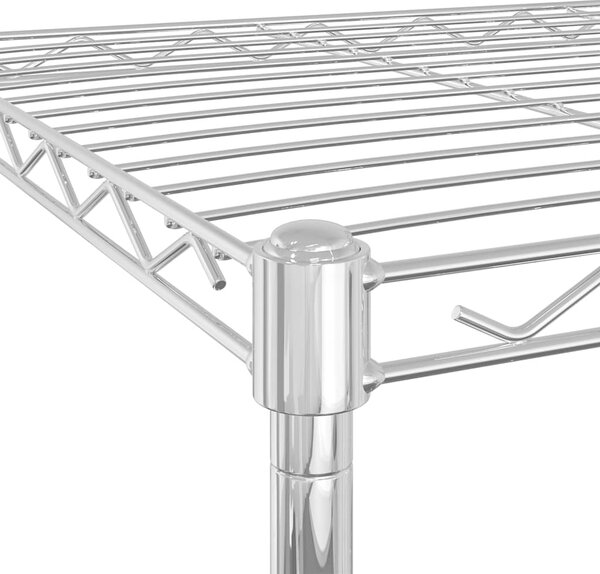 4patrový úložný regál na kolečkách 90x35x142 cm chrom 200 kg 324627