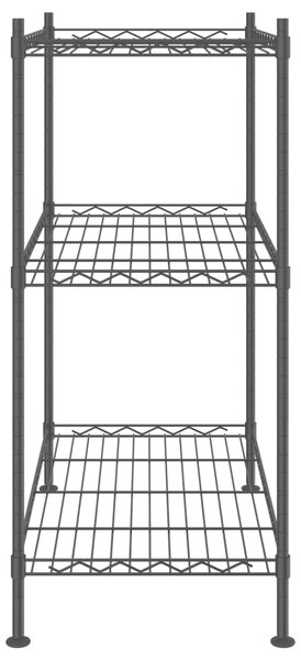 Úložný regál 3 police 60 x 35 x 76 cm černý 150 kg 324620