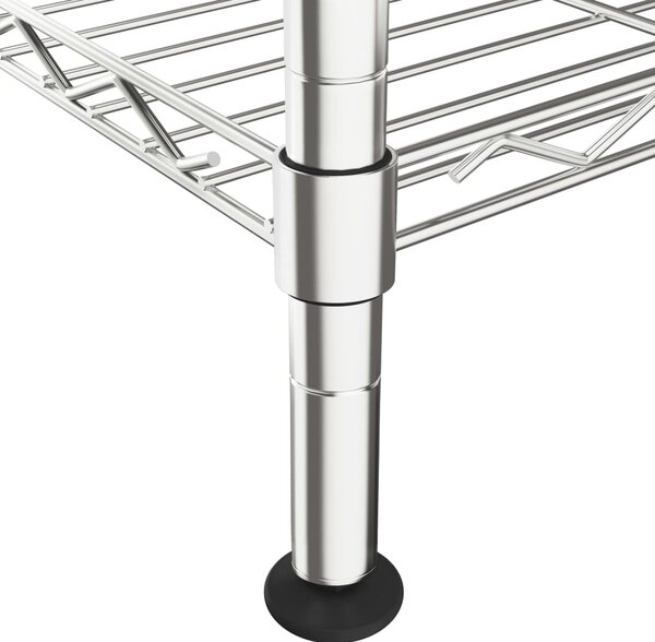 Úložný regál 5 polic 90 x 35 x 180 cm chromovaný 250 kg 324623