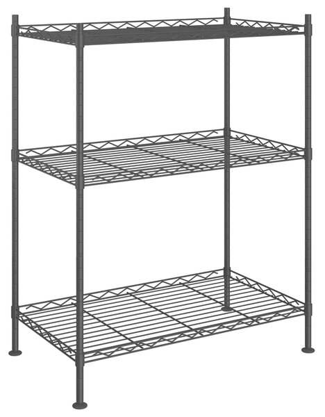 Úložný regál 3 police 60 x 35 x 76 cm černý 150 kg 324620
