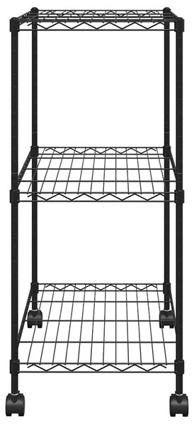 3patrový úložný regál na kolečkách 60 x 35 x 81 cm černý 150 kg 324626