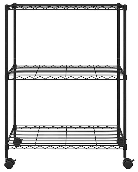 3patrový úložný regál na kolečkách 60 x 35 x 81 cm černý 150 kg 324626