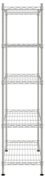 Úložný regál 5 polic 90 x 35 x 180 cm chromovaný 250 kg 324623